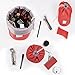 Charyeah Drawstring Cosmetic Bags Makeup Bag Travel Barrel Cases Kit Organizer Bathroom Storage Carry Case Toiletry Bags Multifunctional Bucket Toiletry Bag Polyester 300T (Red)