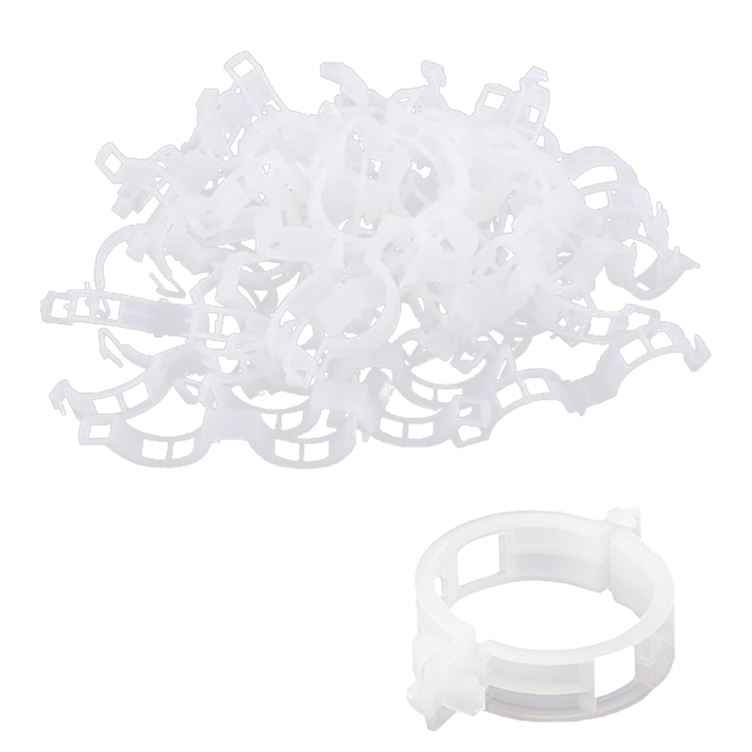 ZEACCT 200Pcs Garden Plant Support Clips, Durable Plastic Lattice for Stems, Vines & Vegetables, White Plant Clips to Help Flowers and Cucumbers Grow Upright, Ideal for Gardening and Greenhouses