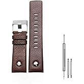 Cirtrar 24mm/26mm/28mm Spring Bar Leather Replacement Straps Compatible with Diesel Leather Watch Band Strap