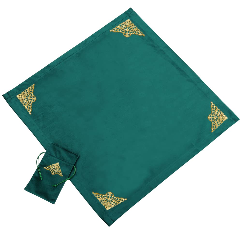 BLESSUME Altar Tarot Table Cloth for Reading Wicca Square Divination Velvet Cloth with Tarot Pouch — image 1