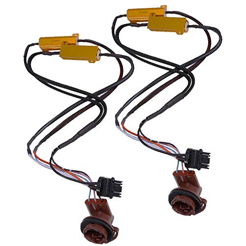 50W 6 Ohm 3157 4157 Load Resistors Fix Hyper Flash for Switchback LED Turn Signal Blink Light LED License Plate Lights Error Code Resistors (2-Pack)