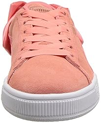 PUMA Unisex Suede Bow Jr Sneaker, Shell Pink, 4.5 M