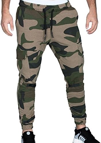 Men Pants Daoroka Men's Casual Camouflage Long Patchwork Jogger Gym Athletic Running Sports Trousers Sweatpants