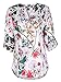 TrendiMax Women Casual Split V Neck Cuffed 3/4 Sleeve Floral Printed Blouses Tops ( 8 Floral Pattern)