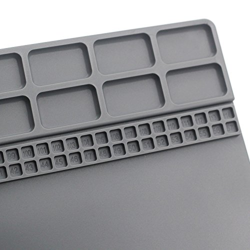 Soldering Mat Silicone Heat Resistant 932°F Electronics Repair for Heat Gun Repair mat for iPhone Circuit Board 13.8 x 9.8 Inches (Grey)