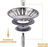 Ibergrif 2 Pack Stainless Steel Kitchen Sink Plug Strainer 78mm M34351-2 view 3