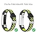 iHillon Compatible with Fitbit Alta/Alta HR/Fitbit Ace Bands, 5-Pack Two-Toned Breathable Silicone Sport Replacement Wristbands with Metal Buckle for Women Men Kids