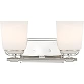 DESIGNERS FOUNTAIN Stella 2-Lights Vanity Light Fixture, 14.25 Inch Wall Mount Sconce for Bathroom, Bedroom or Mirror, Polish