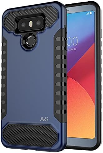 LG G6 Case, Aoways [Blade Series] Rugged Armor Non-Slip Grip Carbon Fiber Design with Resilient Shock Absorption Protective Case Cover for LG G6 (Navy Blue)