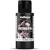 Vallejo - Surface Primer Color | Black Acrylic Primer 60 ml (2.02 fl.oz.) | Matte Finish and Fast Drying | Perfect for Airbrushing and Great Adhesion to Figurines and Scale Models