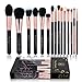 Party Queen 15Pcs Makeup Brushes Set Luxury Rose Golden Synthetic Wool Beauty Brush Tool Cosmetics Brush Kit