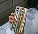 iPhone Xs and iPhone X (iPhone 10) Case, Psychedelic Holographic Sparkle Bling Glitter Shiny Designer Cover with Laser Pattern, [Extra Thin Soft TPU Protective Case] for iPhone X (Sliver)