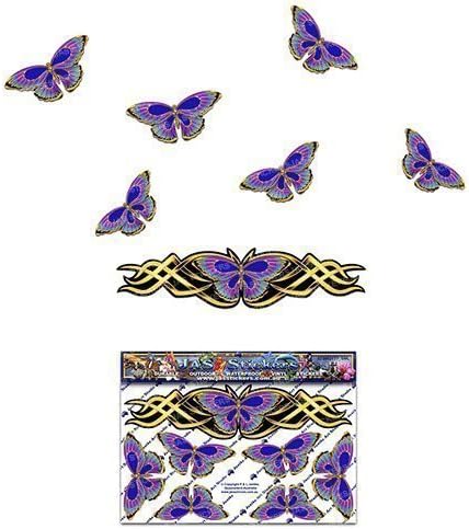 BUTTERFLY Gold Chrome Look Graphic Small ANIMAL Vinyl Window Bumper Car Sticker Decal For Laptop Caravans Trucks &amp; Boats ST00021GD_SML - JAS Stickers