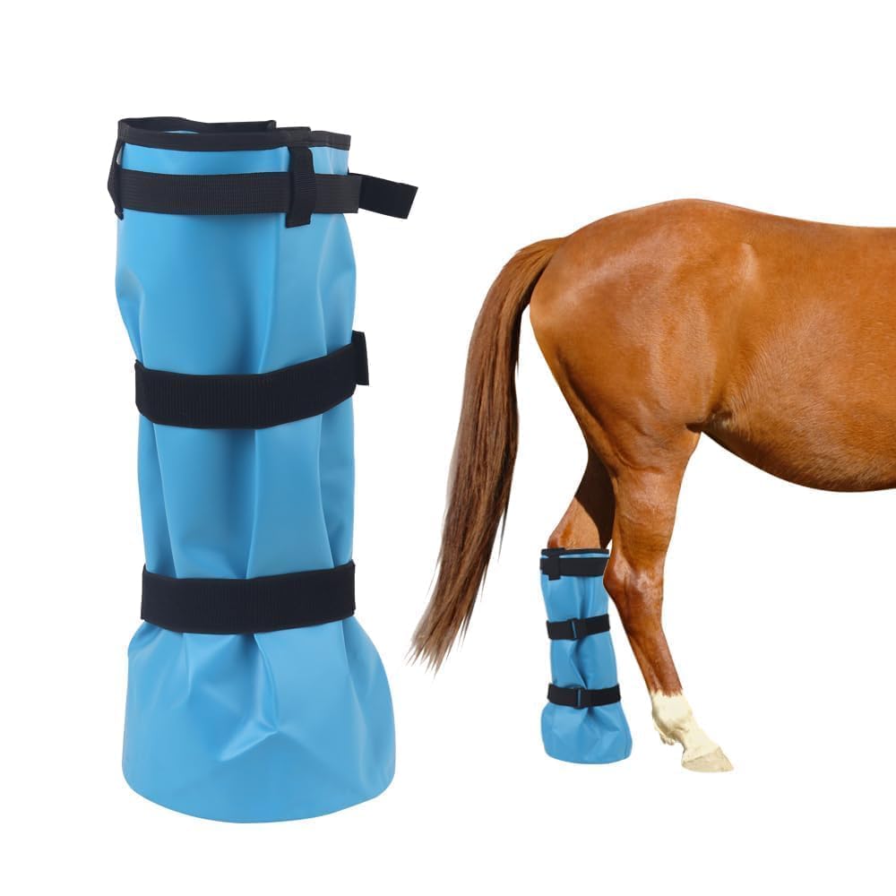 COMFPET Horse Soaking Boots, Ice Boots for Horses Promote Healing,Hoof Soaking Boot and Poultice Boot Treatment, Horse Hoof Care Wrapped for Hoof Moisturise