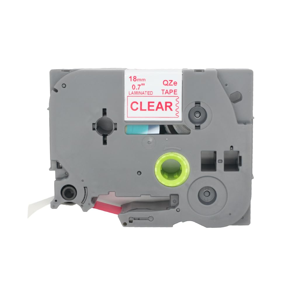 BROVACS 1 Pack Red on Clear Laminated Label Tape Compatible for Brother P-Touch Label Printer TZ 142 TZe 142 18mm 3/4" OPA4142