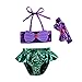 Kids Toddler Baby Girl Mermaid Swimsuits Halter Swimwear Bikini Set with Headband 3Pcs Set (Mermaid, 2-3T)