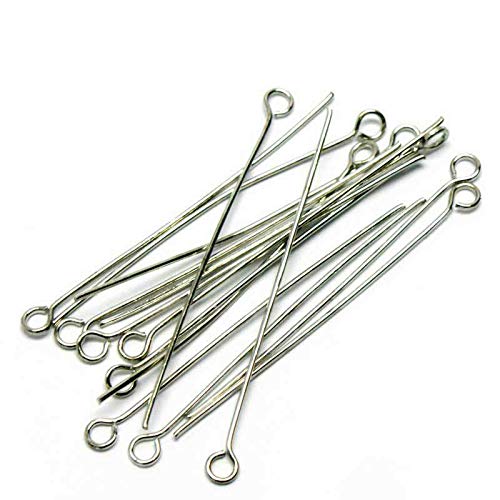 M302 Chain Pins with Eyelet 50 mm x 0.7 mm Silver-Plated Eyelet Pins Head Pins Pearl Pins Antique Silver Prism Pins M302 Pack of 250