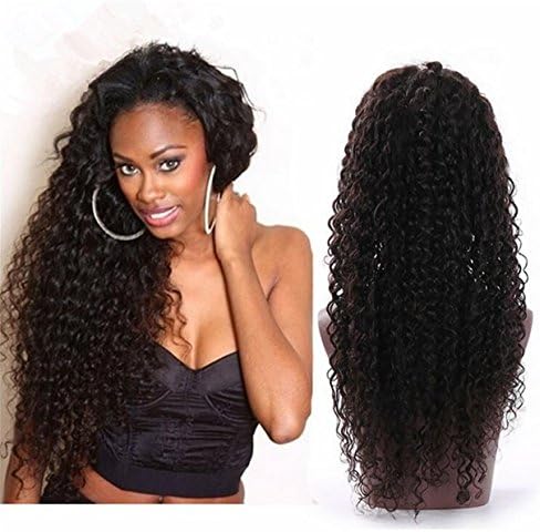 Cool2day Real Virgin Hair Malaysian Bouncy Curly Hair Wig Braided Lace Front Wig High Ponytail Full Lace Human Hair Wigs for Black Women