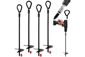 Earth Ground Anchor 15 Inch Heavy Duty Earth Anchors Shelters, Canopies,Tents,Swing Sets,Trampoline，4 Pack,Adapter not Includ