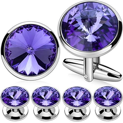 HAWSON Cufflinks for Men with 4/6 pcs Shirt Studs Set, Gift Box Packed, Mens Jewelry or Accessories for Wedding, Party, Anniversary, Birthday, Metal, not known