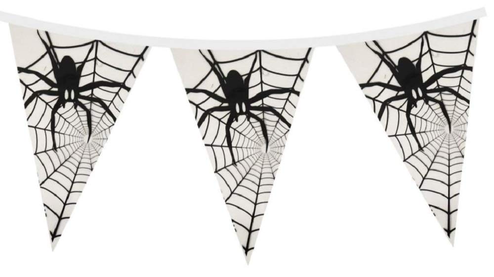 HENBRANDT Halloween 6m Spider Bunting with 20 Pennants - Pack of 2