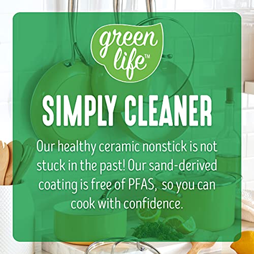 GreenLife Artisan Healthy Ceramic Nonstick, 12 Piece Cookware Pots and