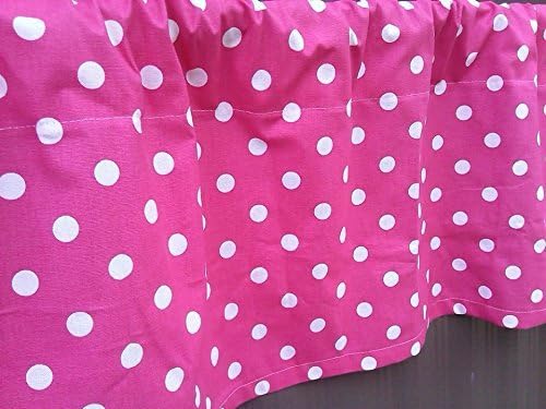 Candy Pink and White Polka Dot Valance Curtains, Two Valance Curtains, 100% quality cotton Premier Prints drapery fabric Minnie Mouse Themed Bedroom