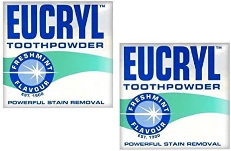 2 x Eucryl 50g Smokers Freshmint Toothpowder by Eucryl