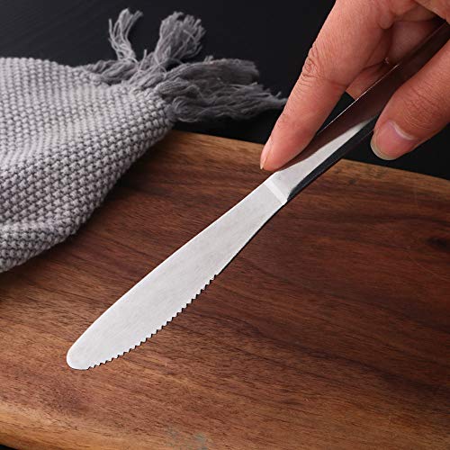 8 inch Dinner Knives Table Dinner Knife Stainless Steel 18/0 Butter Knife Flatware Set Pack of 12 for Restaurant/Catering, Commercial Quality Silverware Flatware Set