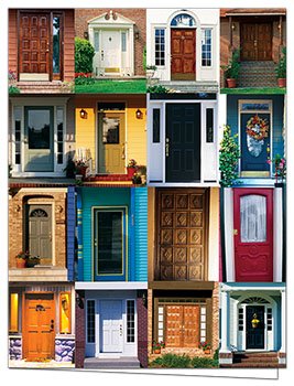 72 Note Cards - Display of Doors - 6 Designs - Blank Cards - Off-White Ivory Envelopes Included