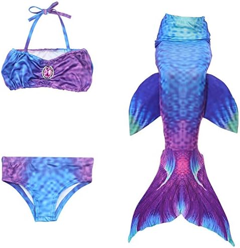 GoodCorsetMall Girls 3PCS Mermaid Tail Swimwear Top With Jewel Swimsuit Swimming Costume