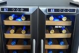 NewAir AW-321ED 32 Bottle Dual Zone Thermoelectric Wine Cooler, Stainless Steel & Black