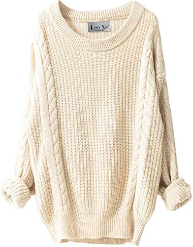 Women's Cashmere Winter Jumper Oversized Loose Casual Crew Neck Batwing Sleeve Warm Pullover Knitted Wool Sweater Dress Knitwear Tops