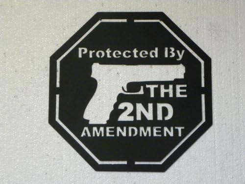 Protected By The 2nd Amendment Sign Metal Wall Art Home Decor