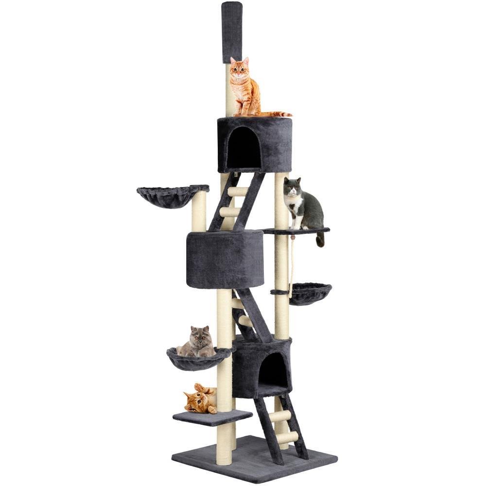 Yaheetech Huge Cat Tree Furniture Adjustable Height 92-106inch Gray