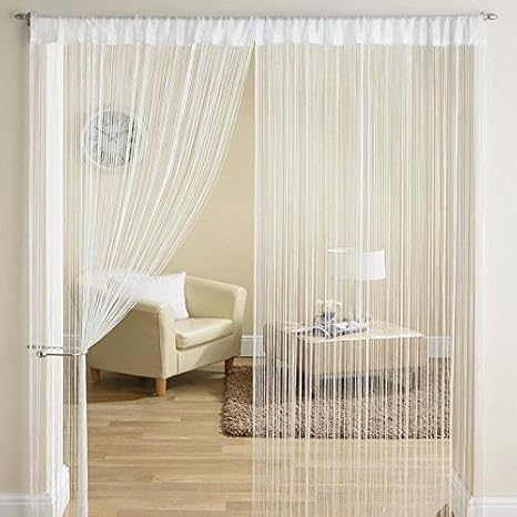 Buy Fancy String Curtains White 7 Feet Door Size 1 Pcs Online