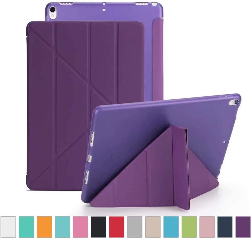 iPad Pro 9.7 Case, Maetek Origami Ultra Slim Smart Cover, Fashion 3D Designed with Muti-Angle Stand Auto Wake/Sleep Function Soft TPU Back for iPad Pro 9.7" 2016 Model, Purple