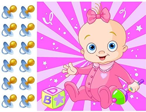 Pin the Pacifier on the Baby Girl Shower Game Party Accessory by eye2dye