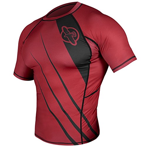 Hayabusa Recast Short Sleeve Rash Guard, Red/Black, Large