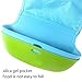 BOGZON Silicone Baby Bibs With Comfort & Fit Fabric Neck, Infant Drool Burp Cloths, Easy to Roll Up, Set of 2 ( Green & Blue )