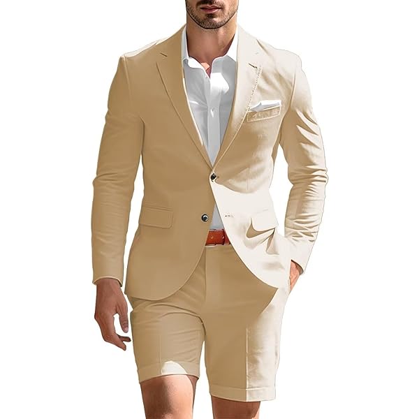 Suits for Men 2 Piece Short Suit Slim Fit Tuxedo Wedding