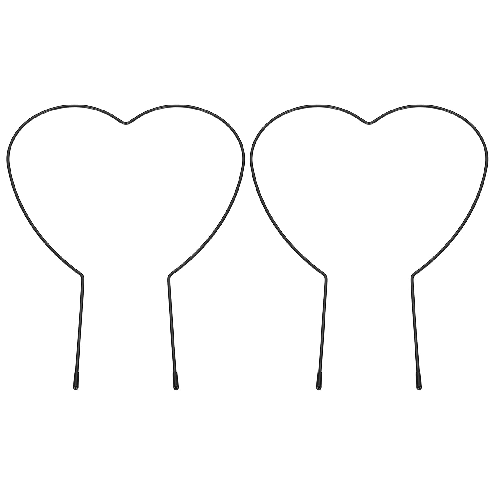 PATIKIL 12.2 x 9.1Inch Metal Plant Trellis, 2 Pcs Heart Shaped Potted Holder Rack Vine Stem Support Wire Opened for Garden Potted Climbing Plants, Black