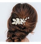 Jeairts Rhinestone Bride Wedding Hair Comb Gold Bridal Hair Pieces Flower Wedding Headpiece Cryst...