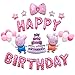 Girls Birthday Party Decorations Pink Happy Birthday Cakes Balloons Cute Pig Theme Party Balloon Decor