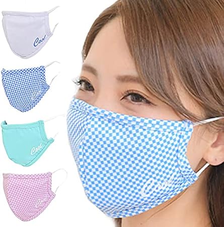 Amazon Pixyparty 2枚セット 接触冷感 洗える マスク カラーマスク 柄 おしゃれ 夏用 抗菌 繰り返し使える 花粉症 柔らかい ノーズワイヤー入り 春 夏フローズンブルー L I Marche インポートマルシェ 布マスク