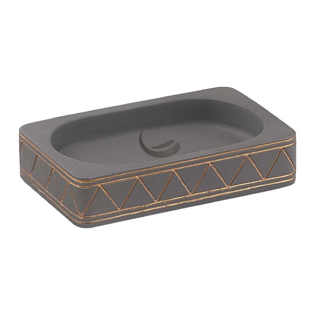 Gedy Calipso Soap Dish, Cement, Grey, 11.8 X 7.5 X 2.6