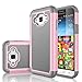 Galaxy Sky Case, J3 /J3 V Case, Galaxy Sol Case, Tekcoo [Tmajor Series] [Baby Pink] Shock Absorbing Hybrid Rubber Plastic Defender Rugged Hard Case Cover For Samsung Galaxy Amp Prime / Express Prime
