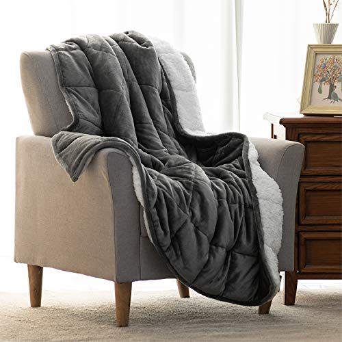 Uttermara Weighted Blanket Twin 15 lbs for Adult, Soft Plush Fleece