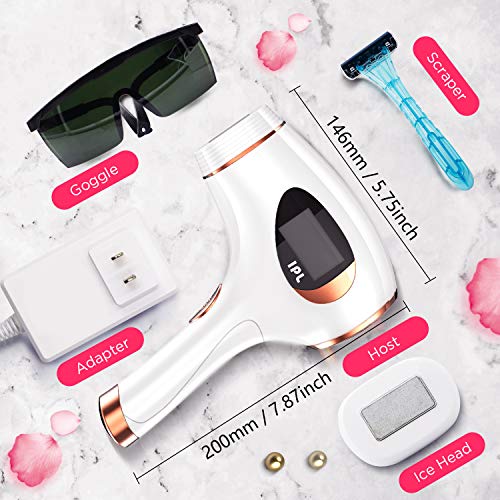 Houselog Hair Removal Permanent Light Hair Removal System Device Painless Hair Remover 500000 Flashes for Women and Men