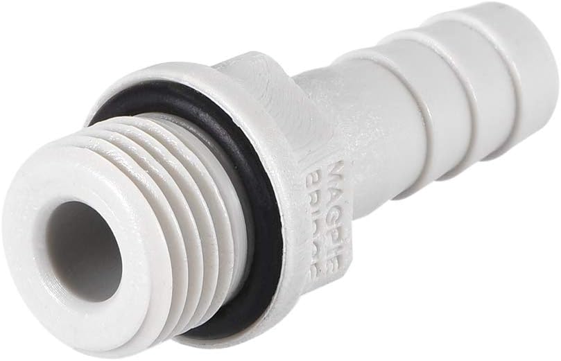 sourcing map PVC Barb Hose Fitting Connector Adapter 8mm or 5/16" Barbed x 1/4" G Male Pipe 6pcs, Grey, 5/16" x G1/4 - Image 4